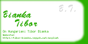 bianka tibor business card